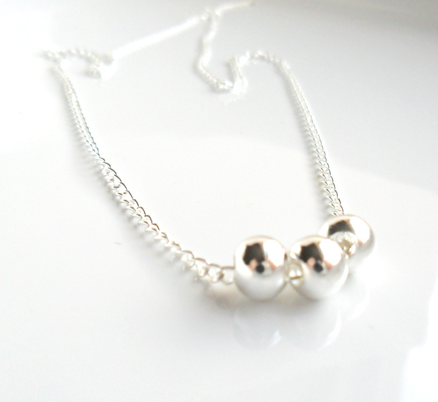 Geometric Delicate Necklace, Floating Silver, Everyday Simple Jewelry, Minimalist, Under 30